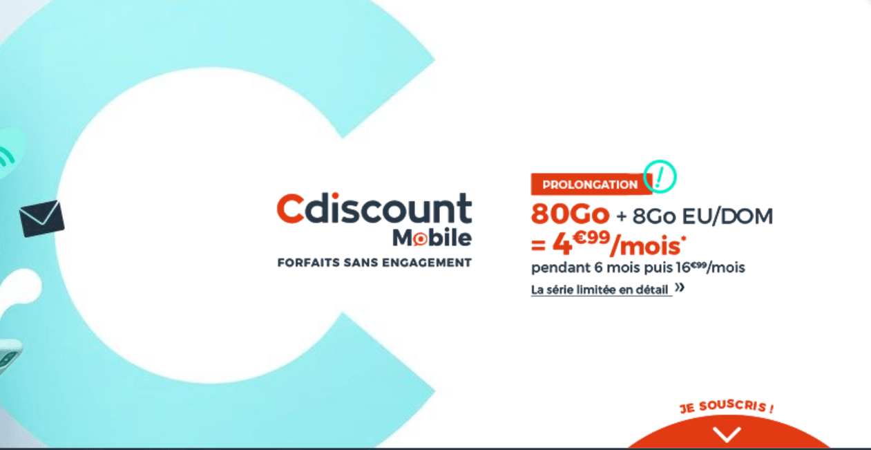 Cdicount Mobile : 80 Go d'Internet