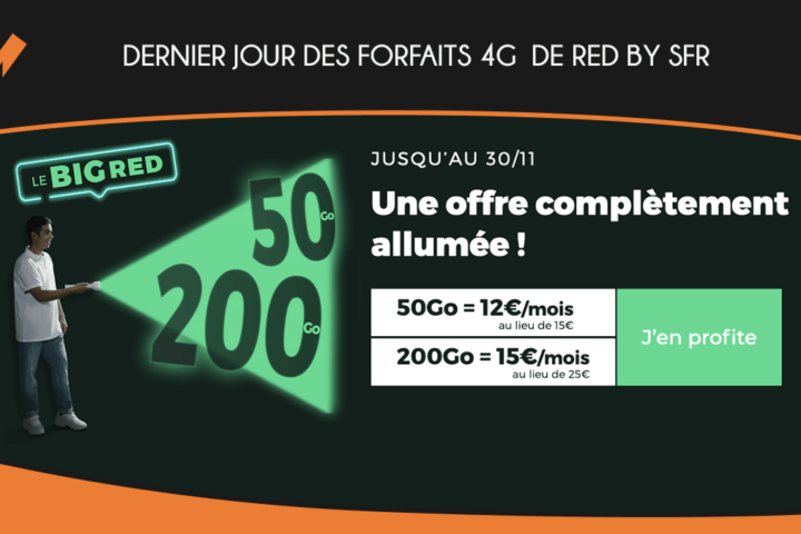 Dernier jour des frofaits 4G de RED by SFR