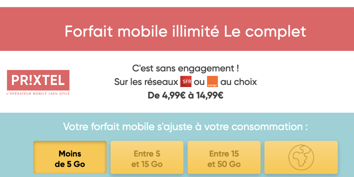 forfait mobile Le Complet Prixtel