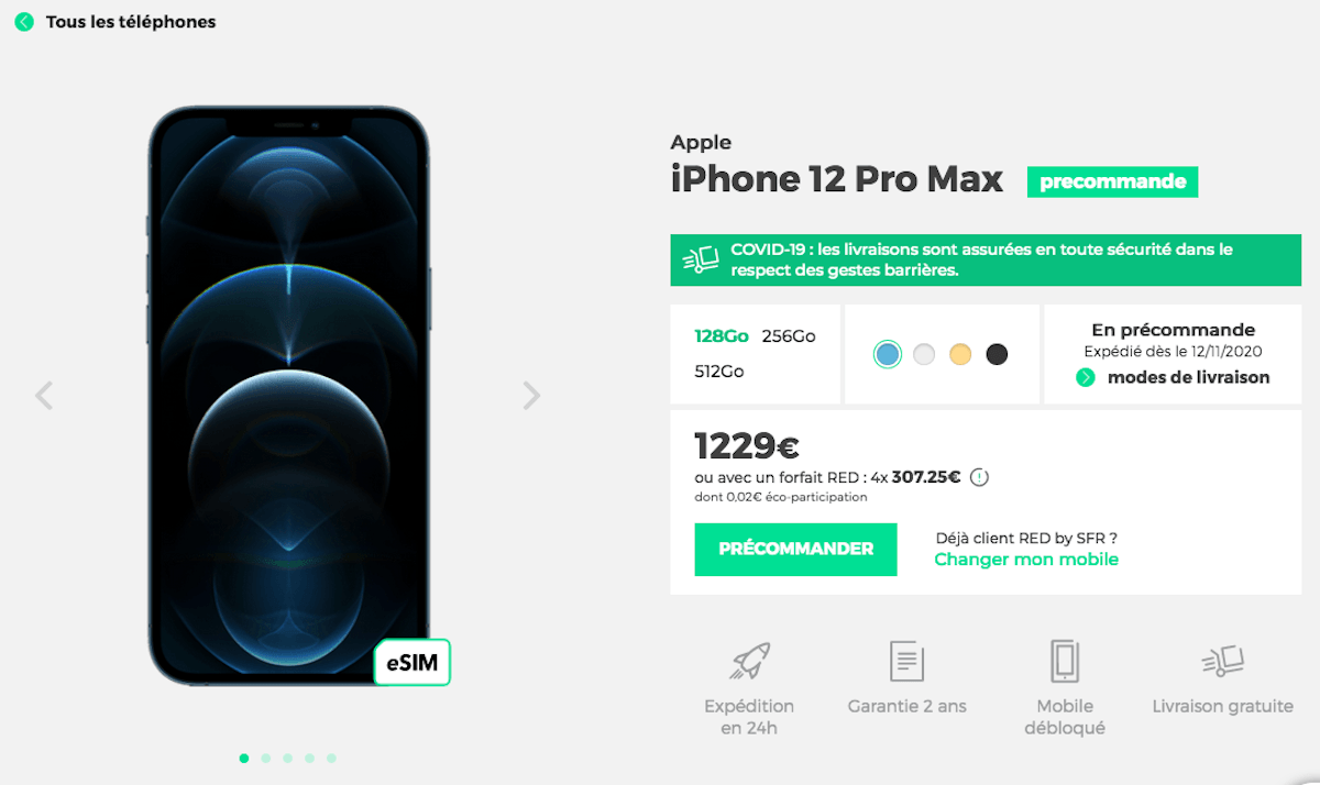 Un iPhone 12 Pro Max dès 1209€ avec un forfait sans engagement