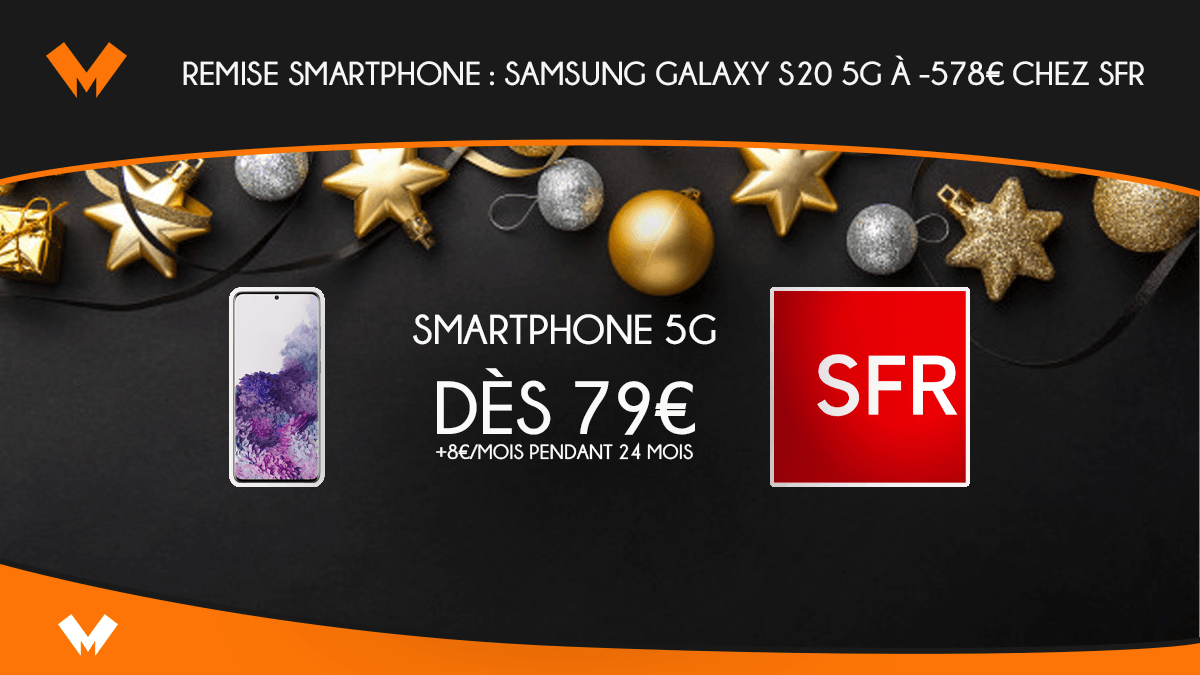 Remise smartphone : Samsung Galaxy S20 5G à -578€ chez SFR