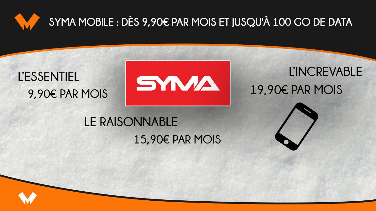 Syma Mobile, 40, 60 et 100 Go