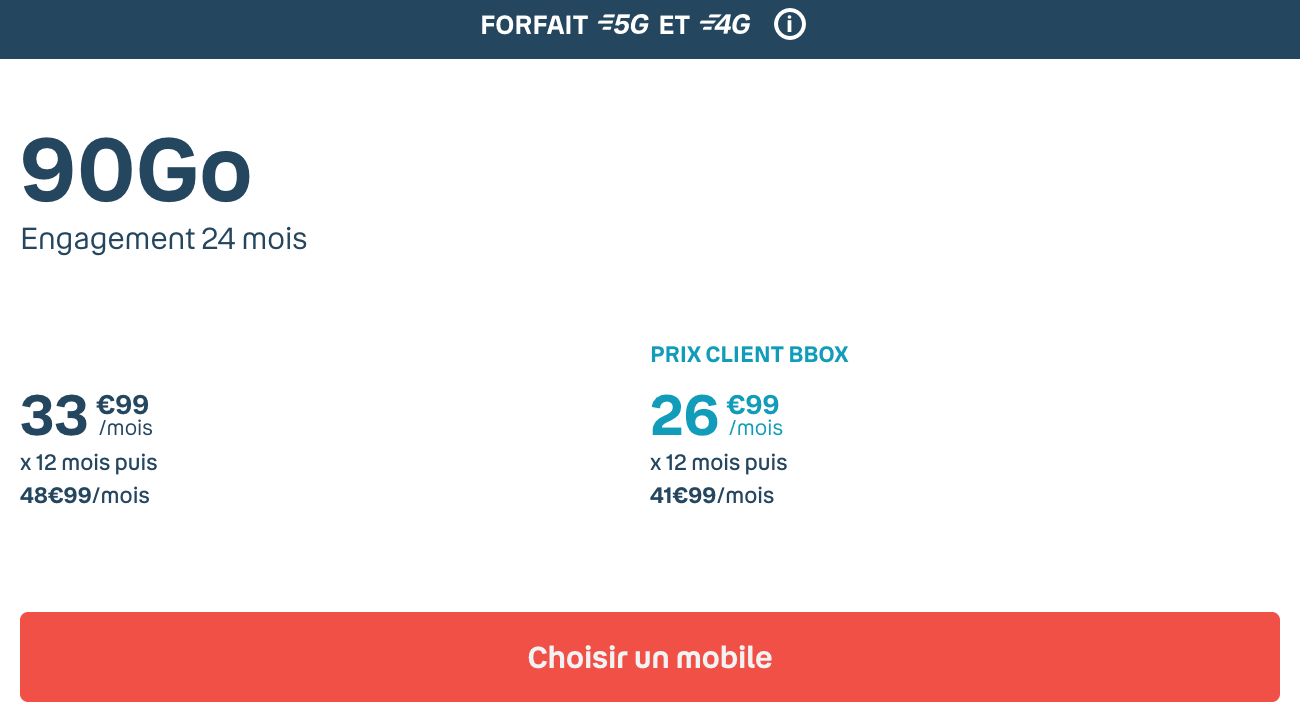 Le forfait 90 Go de Bouygues Telecom