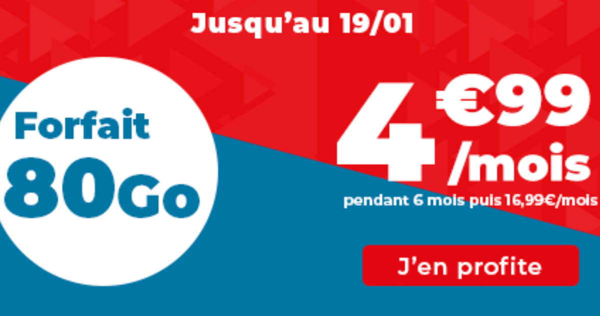 Auchan télécom promo forfait sans engagement 80 Go