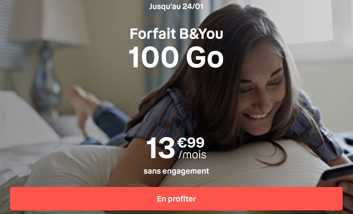 B&YOU nouveau forfait mobile 4G 100 Go