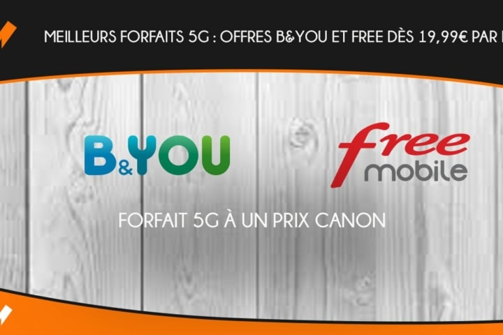 Forfait 5G B&You et Free mobile