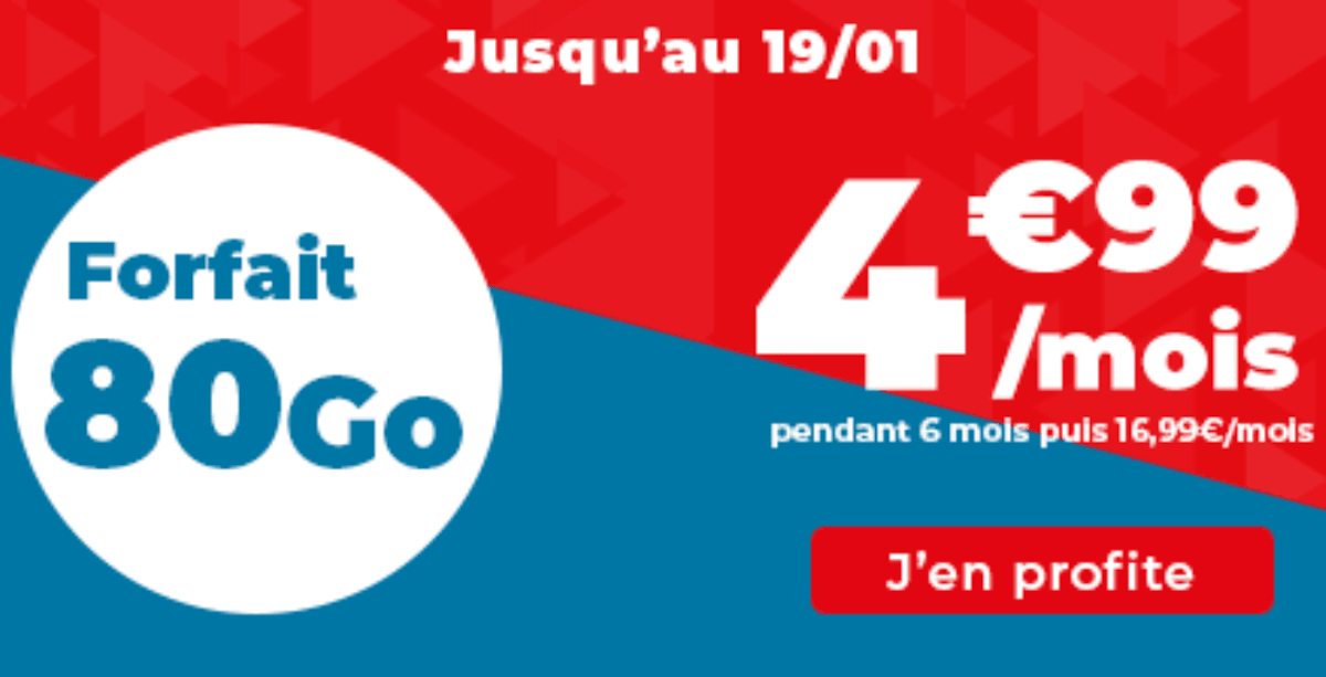 Forfait 80 Go Auchan télécom promo