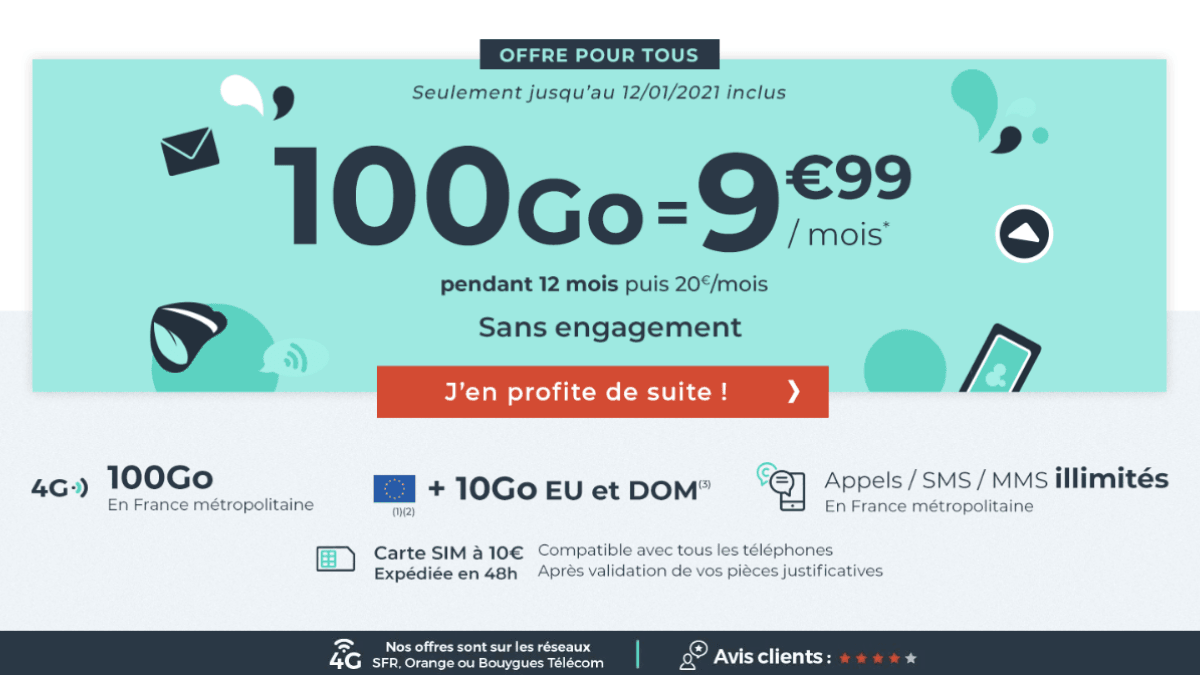 offre mobile cdiscount 100 Go