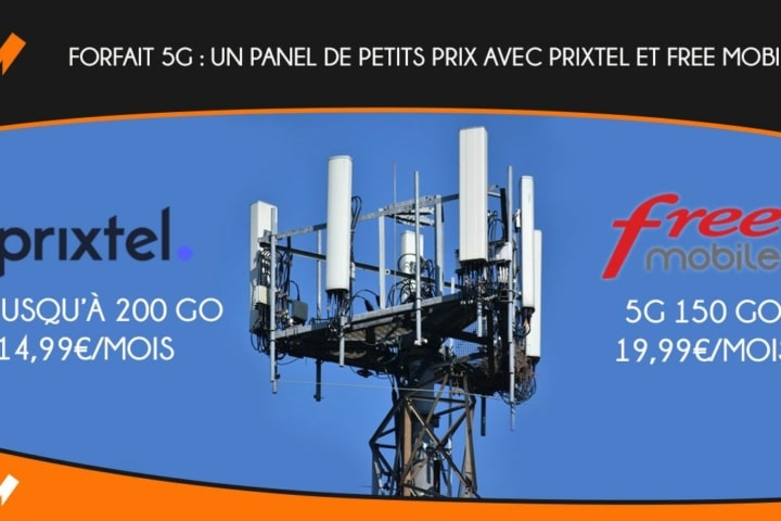 Forfaits 5G Prixtel et Free mobile