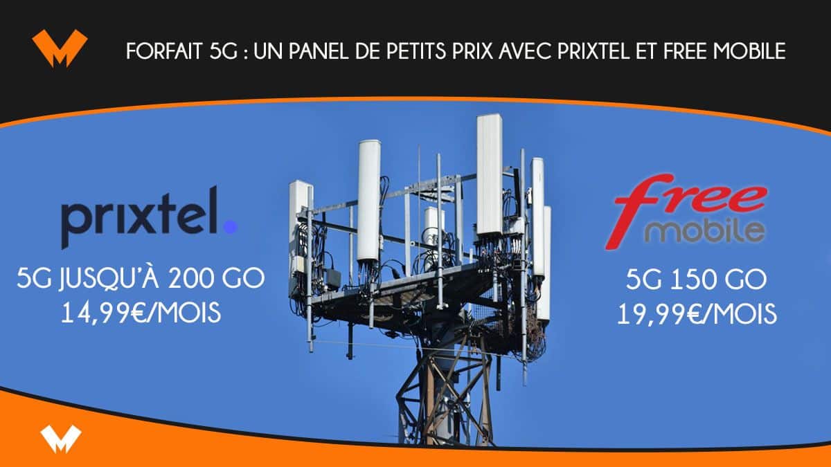 Forfaits 5G Prixtel et Free mobile
