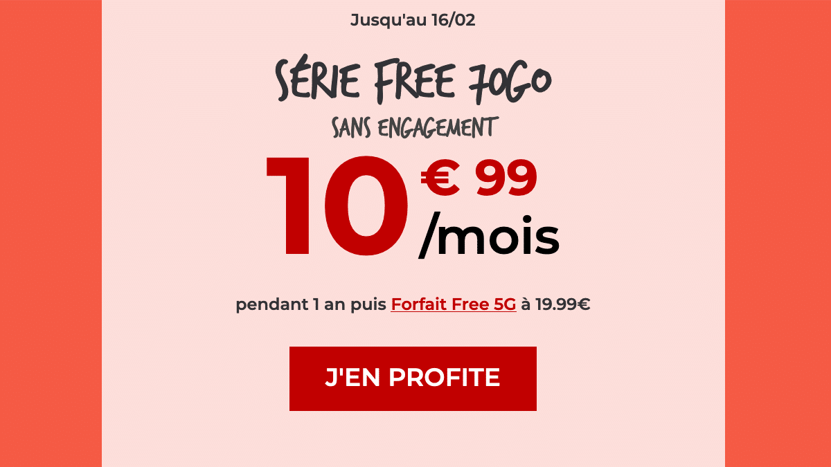 Forfait mobile 70 Go Free