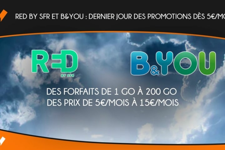 Dernier jour promotion RED by SFR et B&YOU