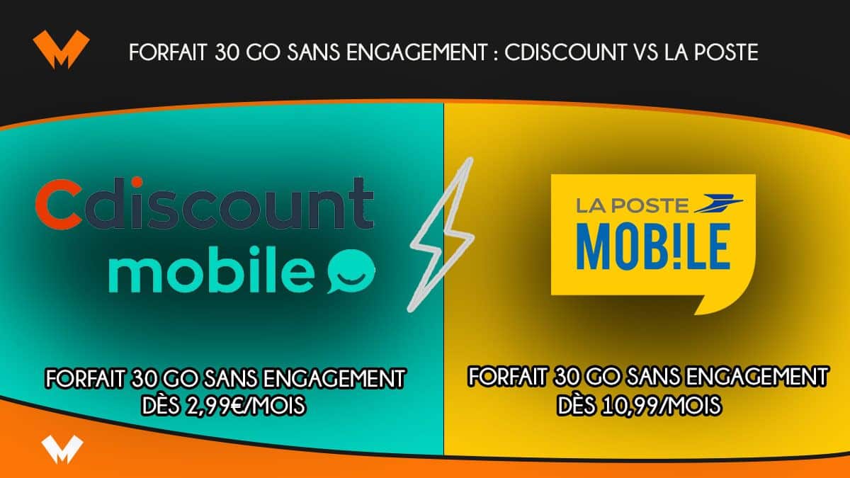 Forfait sans engagement 30 Go Cdiscount Mobile La Poste Mobile
