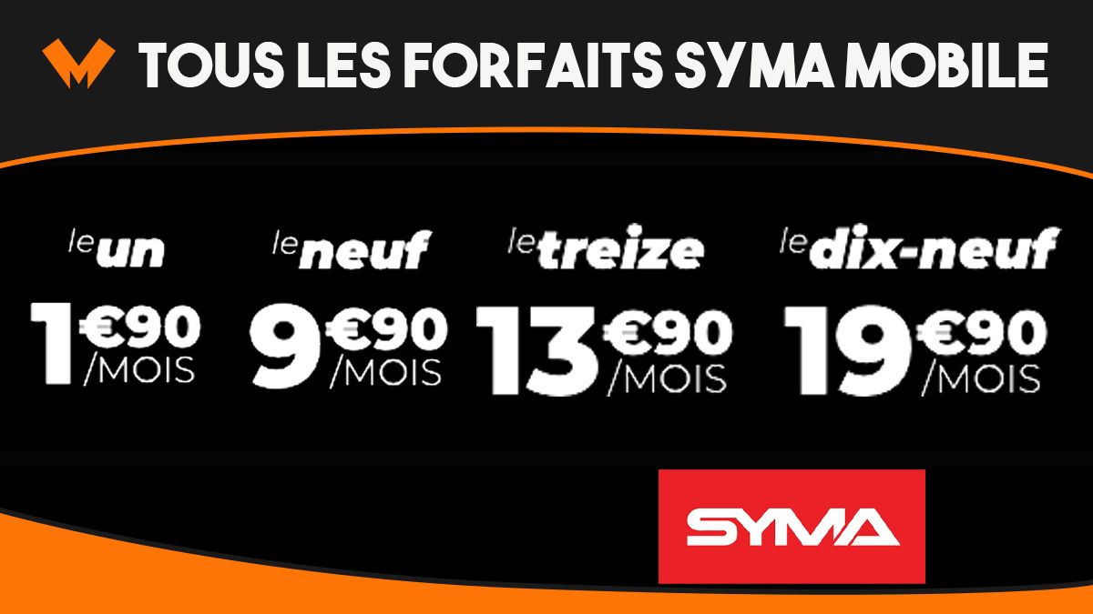Forfaits téléphone Syma Mobile pas cher