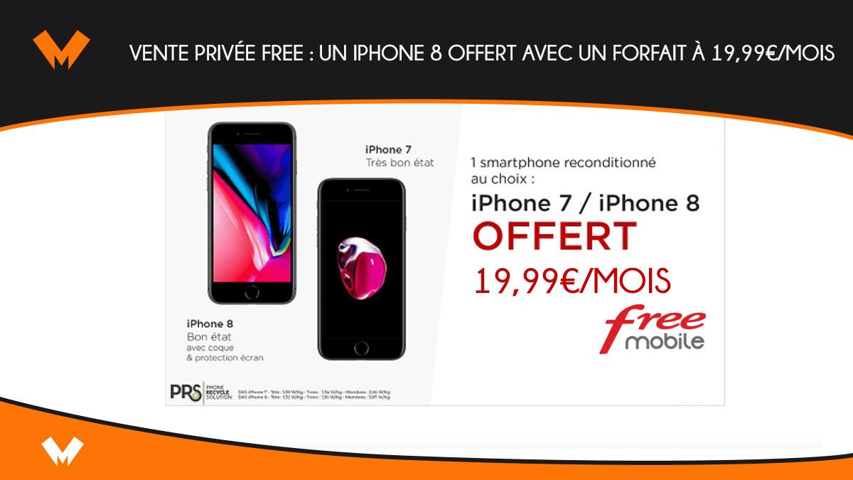 Vente privée Free mobile iPhone 8