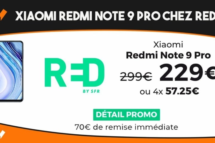 Xiaomi Redmi Note 9 Pro chez RED by SFR