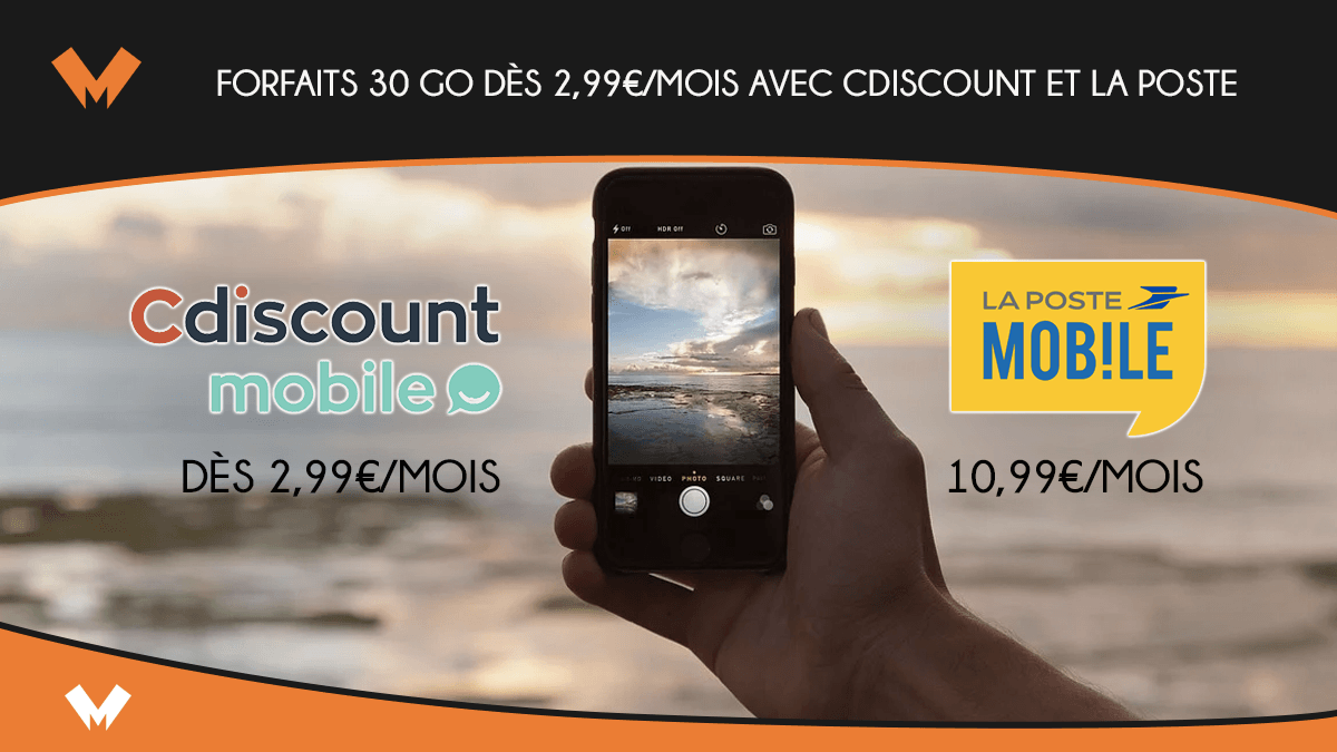 Forfaits 30 Go de Cdiscount Mobile et La Poste Mobile