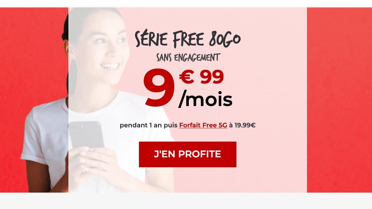 Forfait 4G serie free 80 Go
