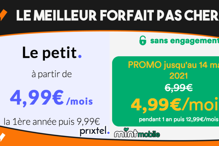 Meilleur forfait pas cher Prixtel ou Mint Mobile pour 4 99 euros par mois