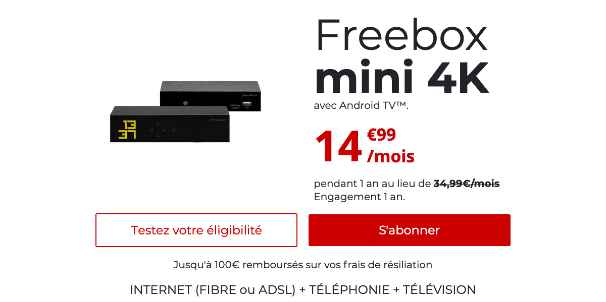 Freebox mini 4K promo. 