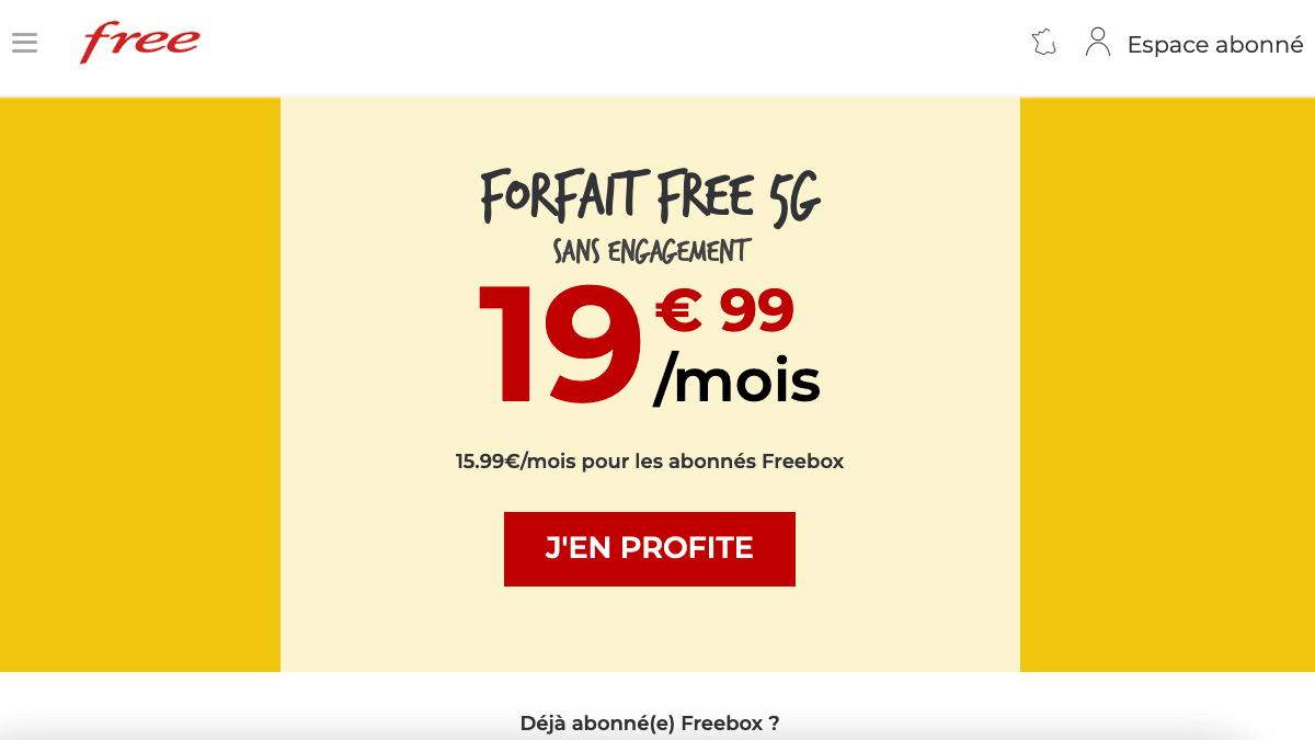 forfait 5G de Free