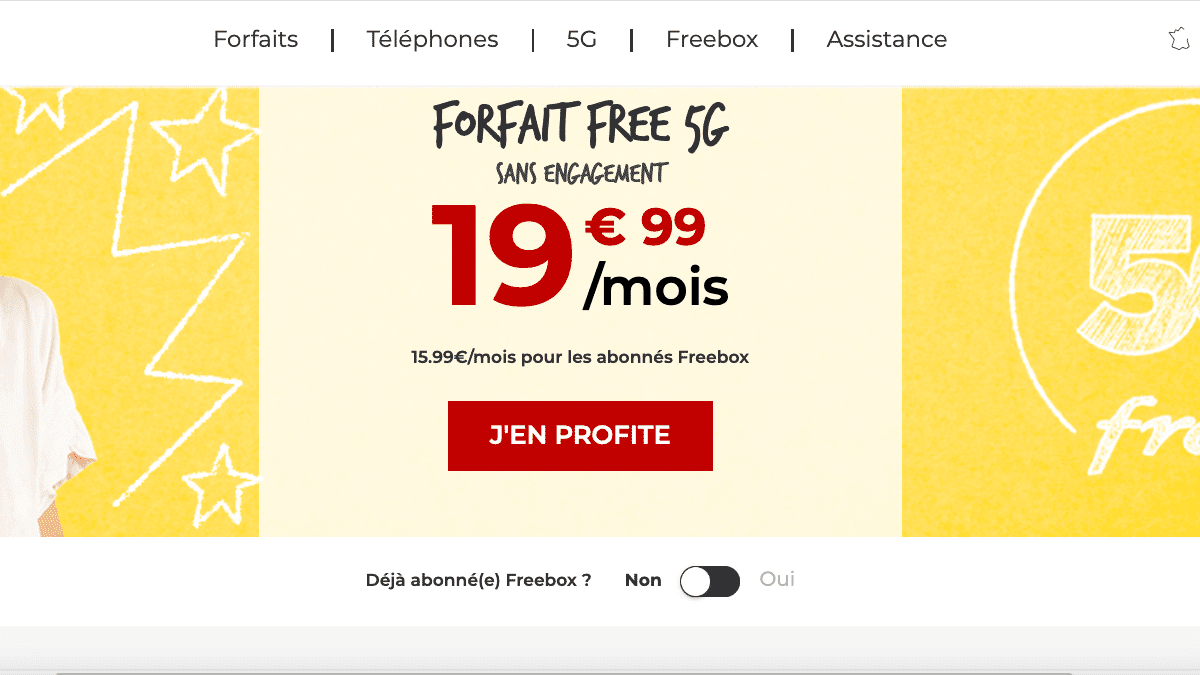 Forfait Free 19,99€/mois