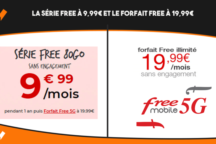 Forfaits sans engagement : la Série Free à 9,99€ et le Forfait Free à 19,99€