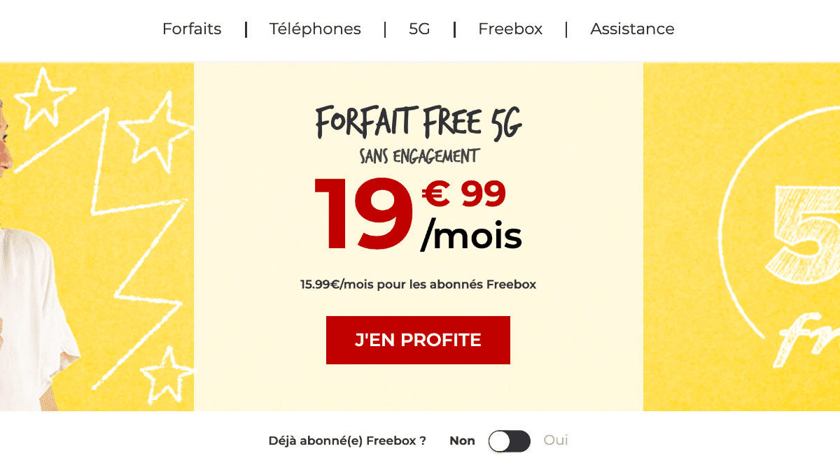 Le forfait mobile 5G 150 Go Free