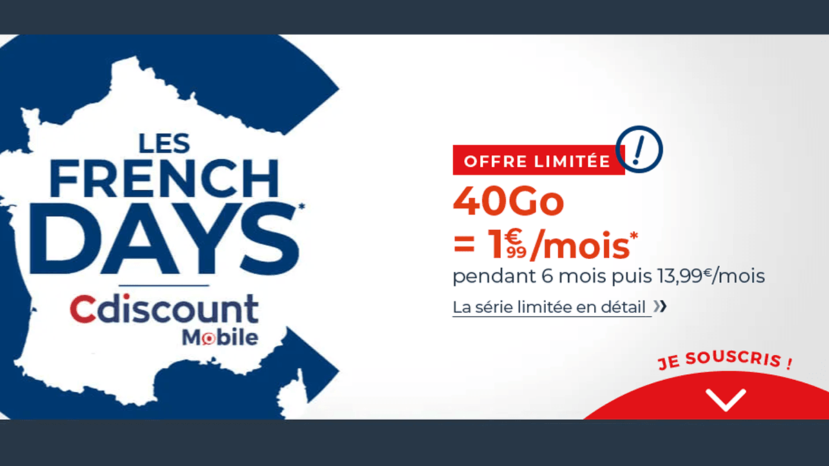 French Days forfaits à 2€ Cdiscount