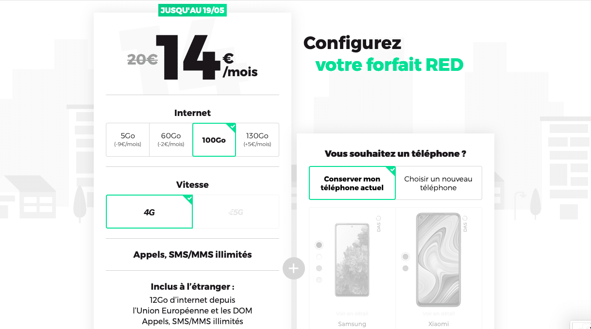 promos red by sfr forfait 100 Go