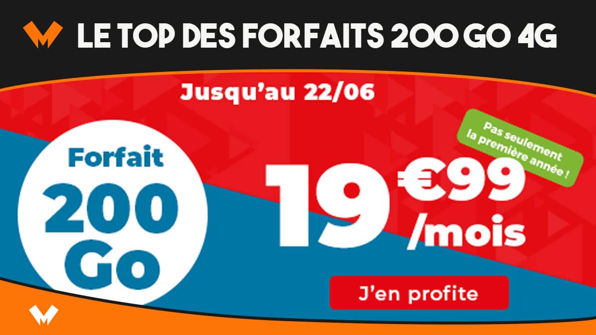 Auchan Telecom forfait mobile 200 Go