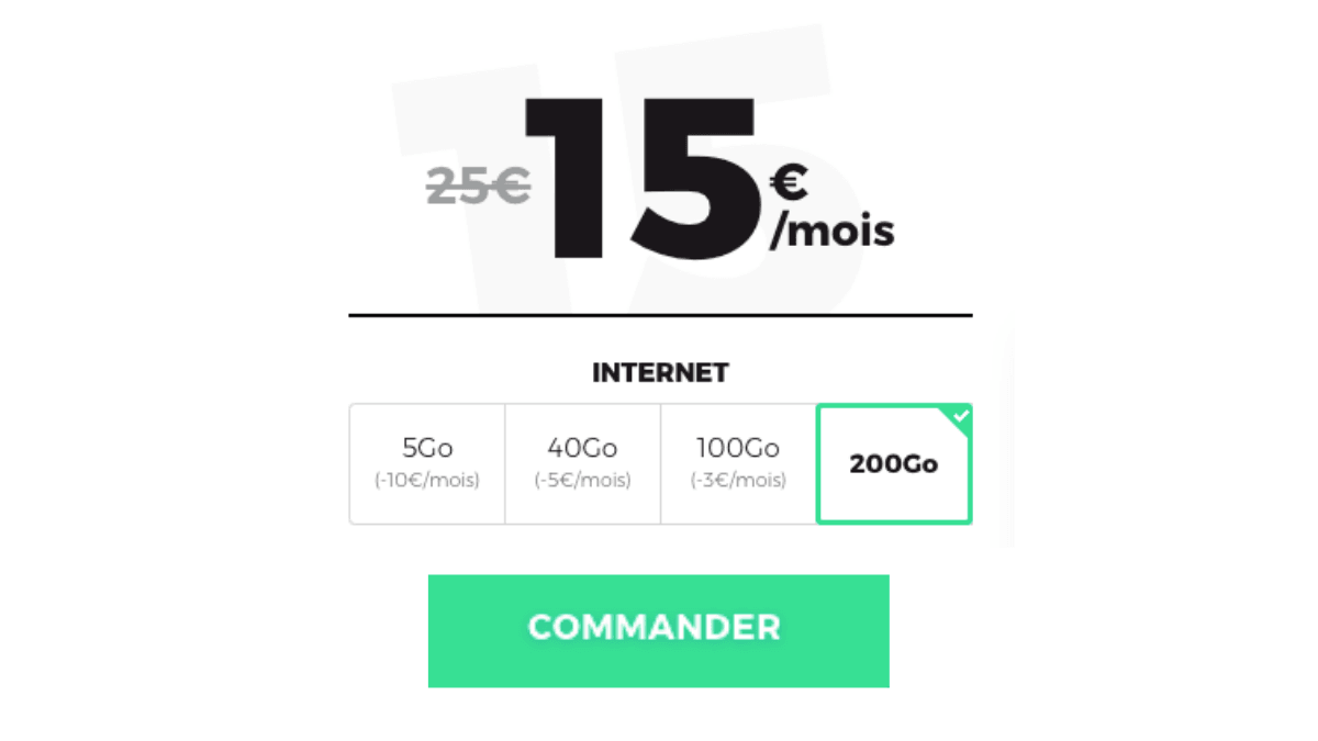 forfait 4G pas cher RED by SFR 200 Go