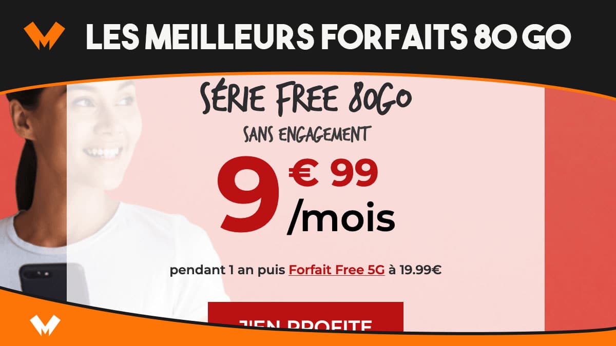 forfait 80 Go La poste mobile Free