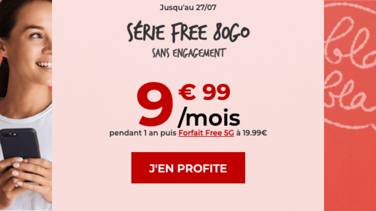 forfait 4G pas cher serie free 80 Go