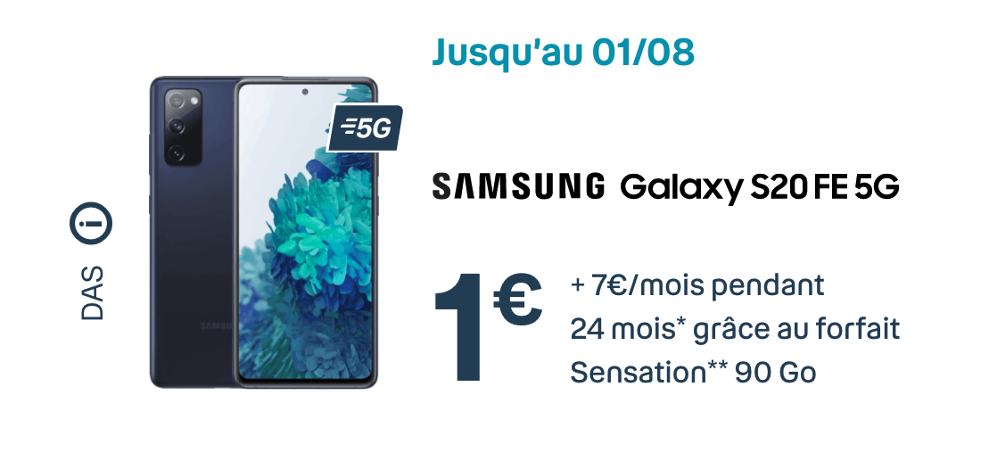 le Samsung Galaxy S20 FE est à 1 euro