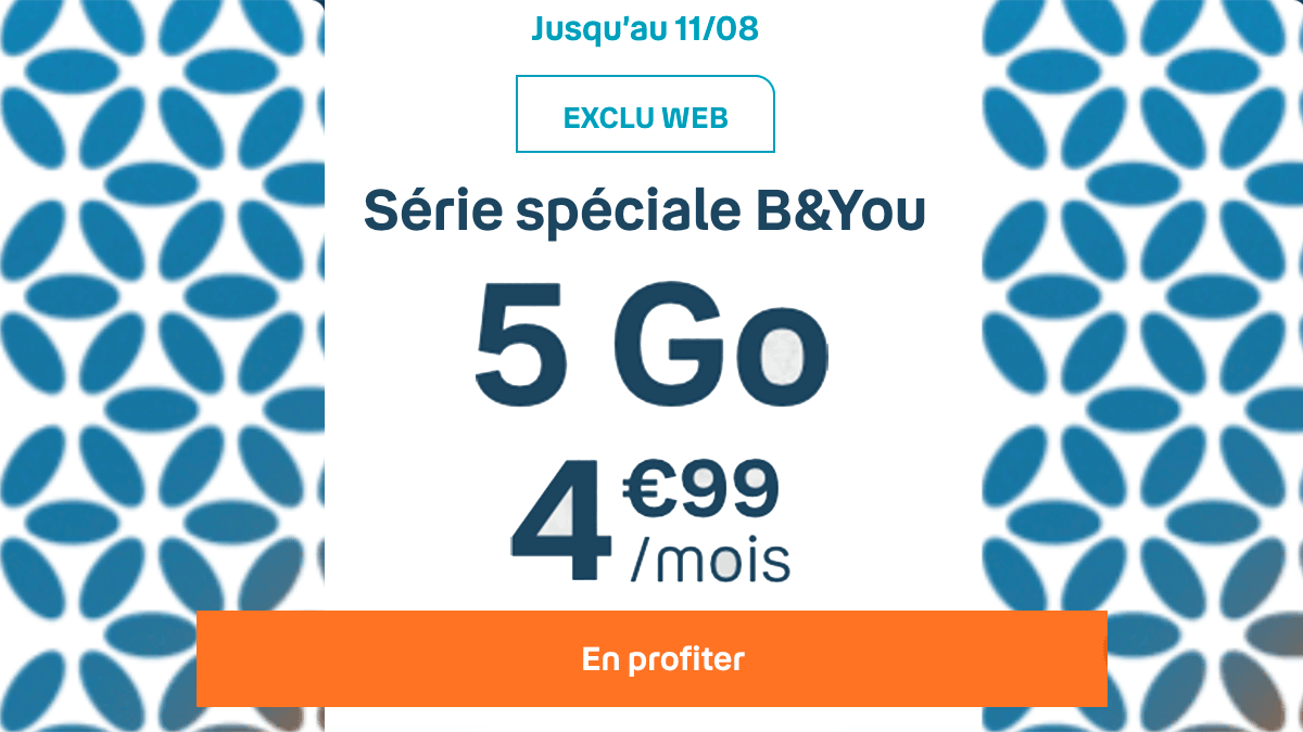 Le forfait 4G B&You à 5€