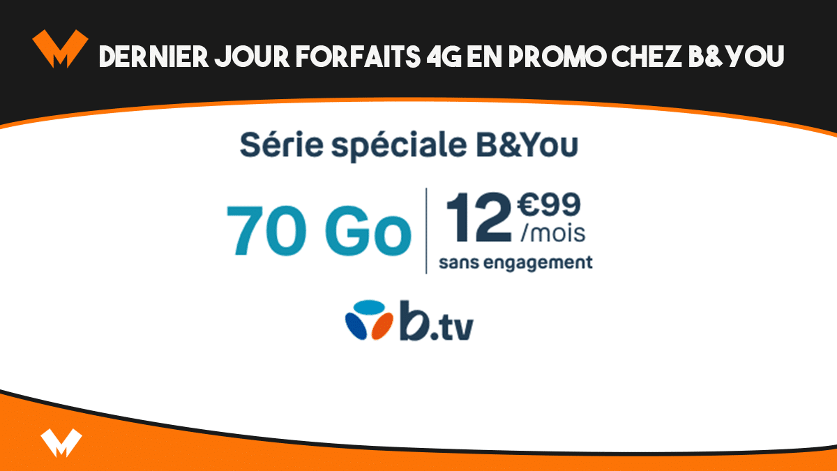 Dernier jour forfaits 4G en promo BYOU