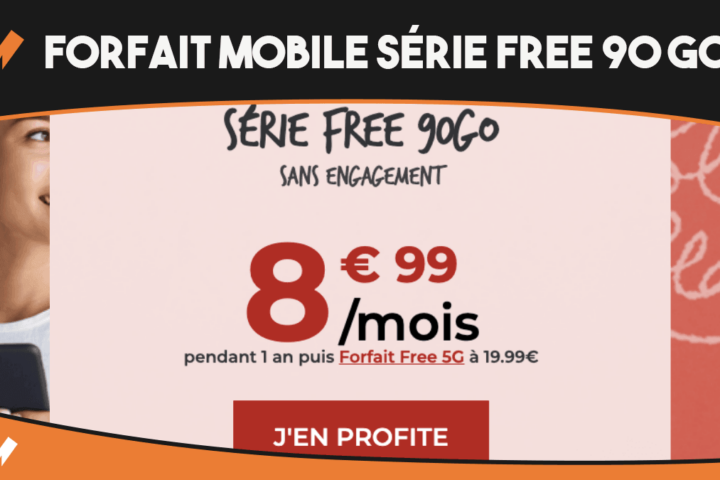 Promotion sur le forfait mobile 90 Go de Free
