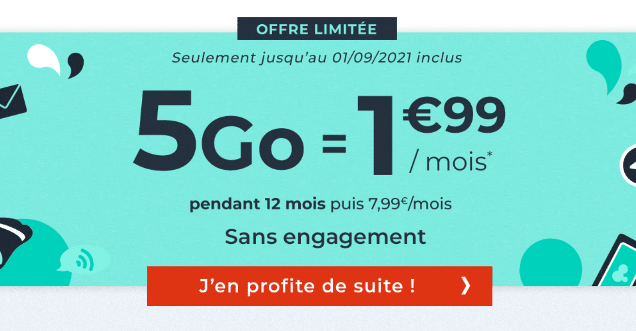 Forfait mobile 5 Go Cdiscount Mobile