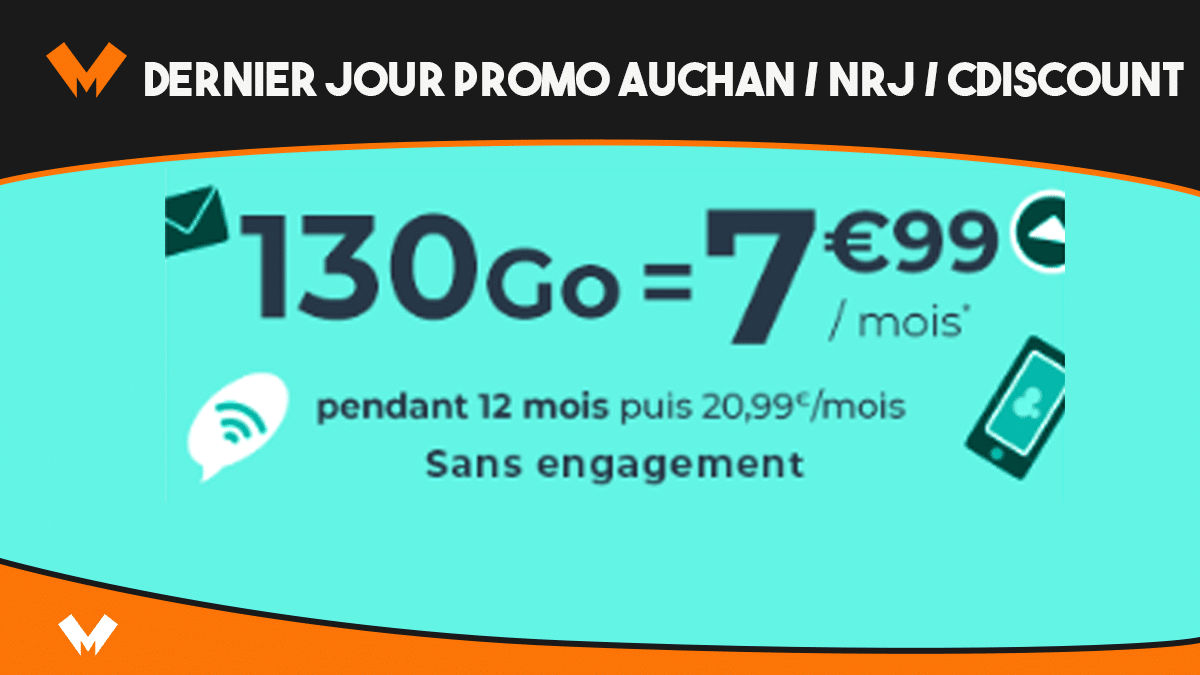 Promos forfaits mobiles Auchan NRJ et Cdiscount