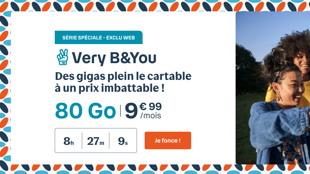 B&You lance son offre limitée 80 Go pour 9,99€/mois