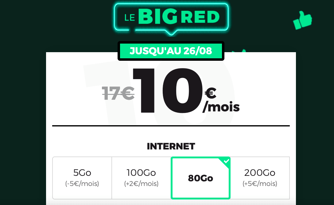 Le forfait RED 80 Go