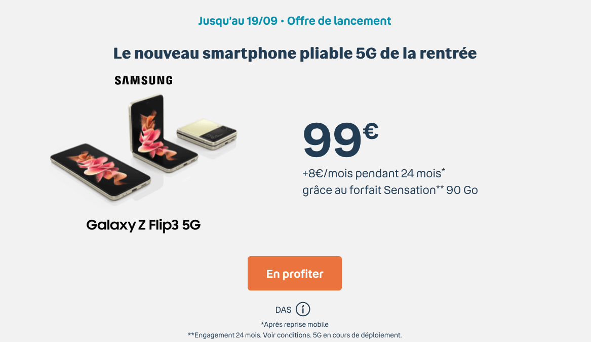 Le Galaxy Z Flip 3 avec Bouygues Telecom