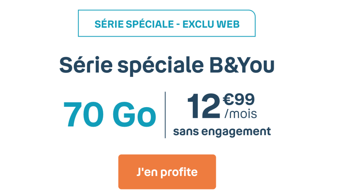 Forfait mobile 70 Go B&You