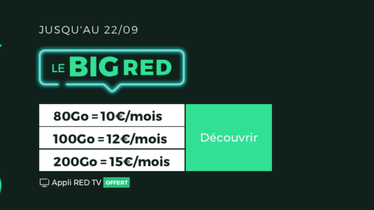 RED by SFR et son forfait 100 Go