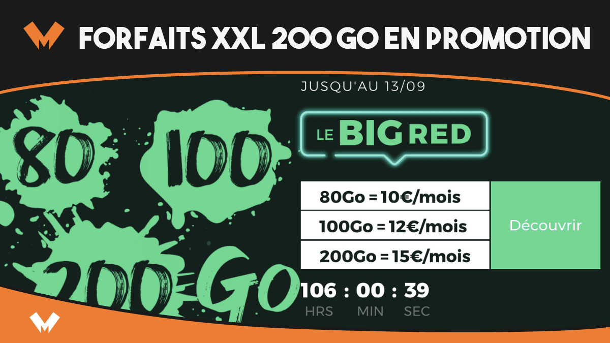 RED by SFR, B&You et Cdiscount propsent des forfaits 200 Go