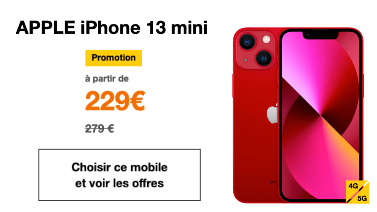iPhone 13 mini avec Orange