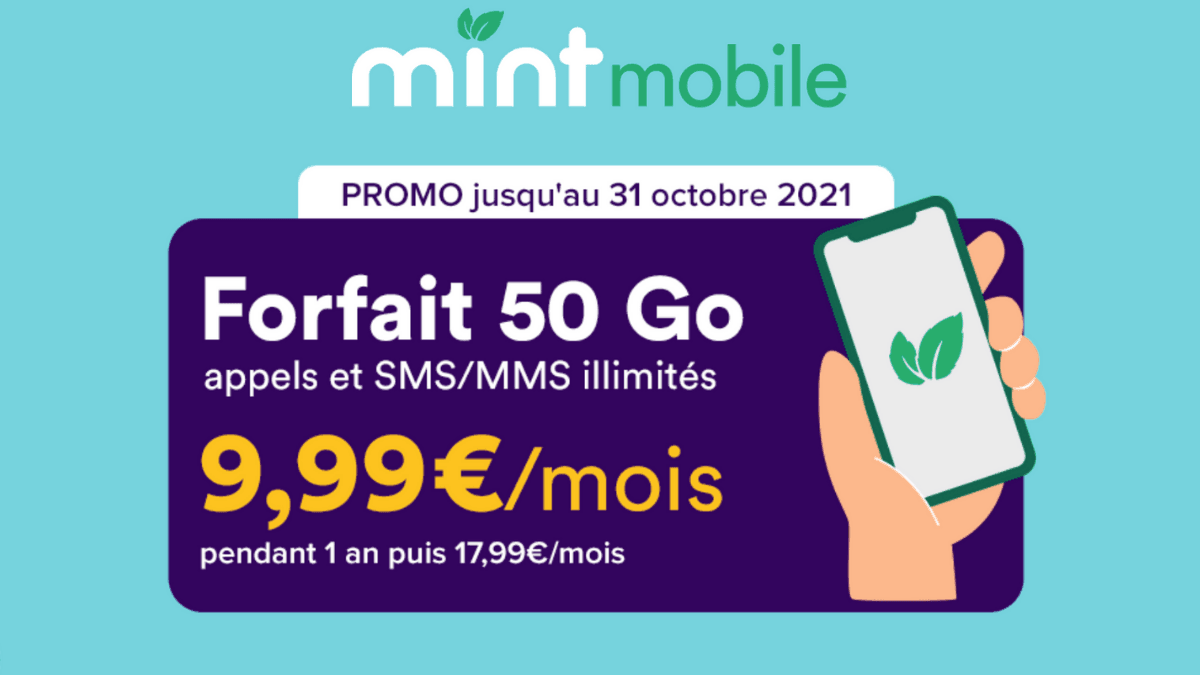 Promotion sur le forfait 50 Go Mint Mobile