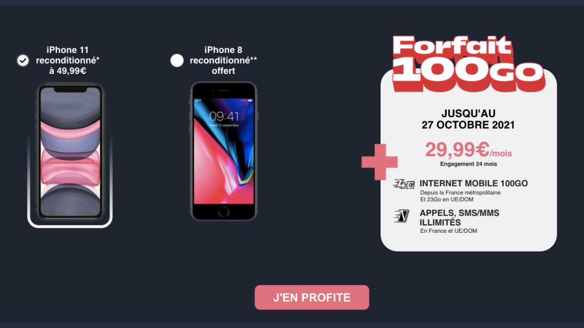 Forfait 100 Go avec iPhone 11 chez NRJ Mobile