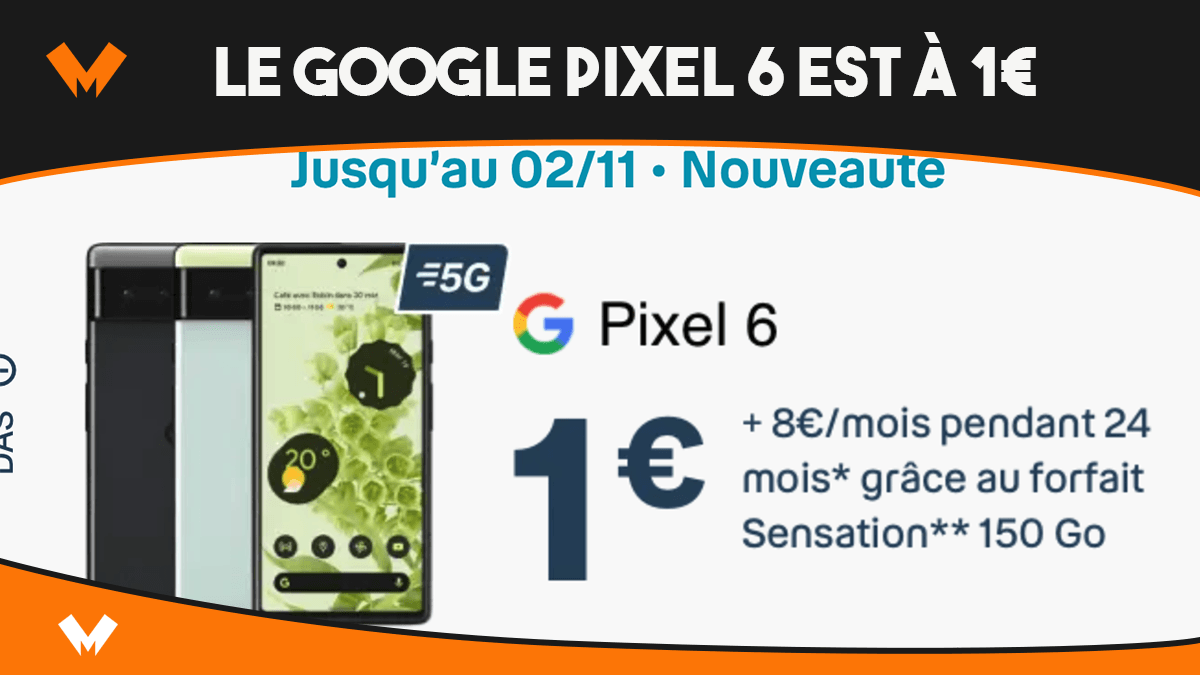 Le Google Pixel 6 à 1€